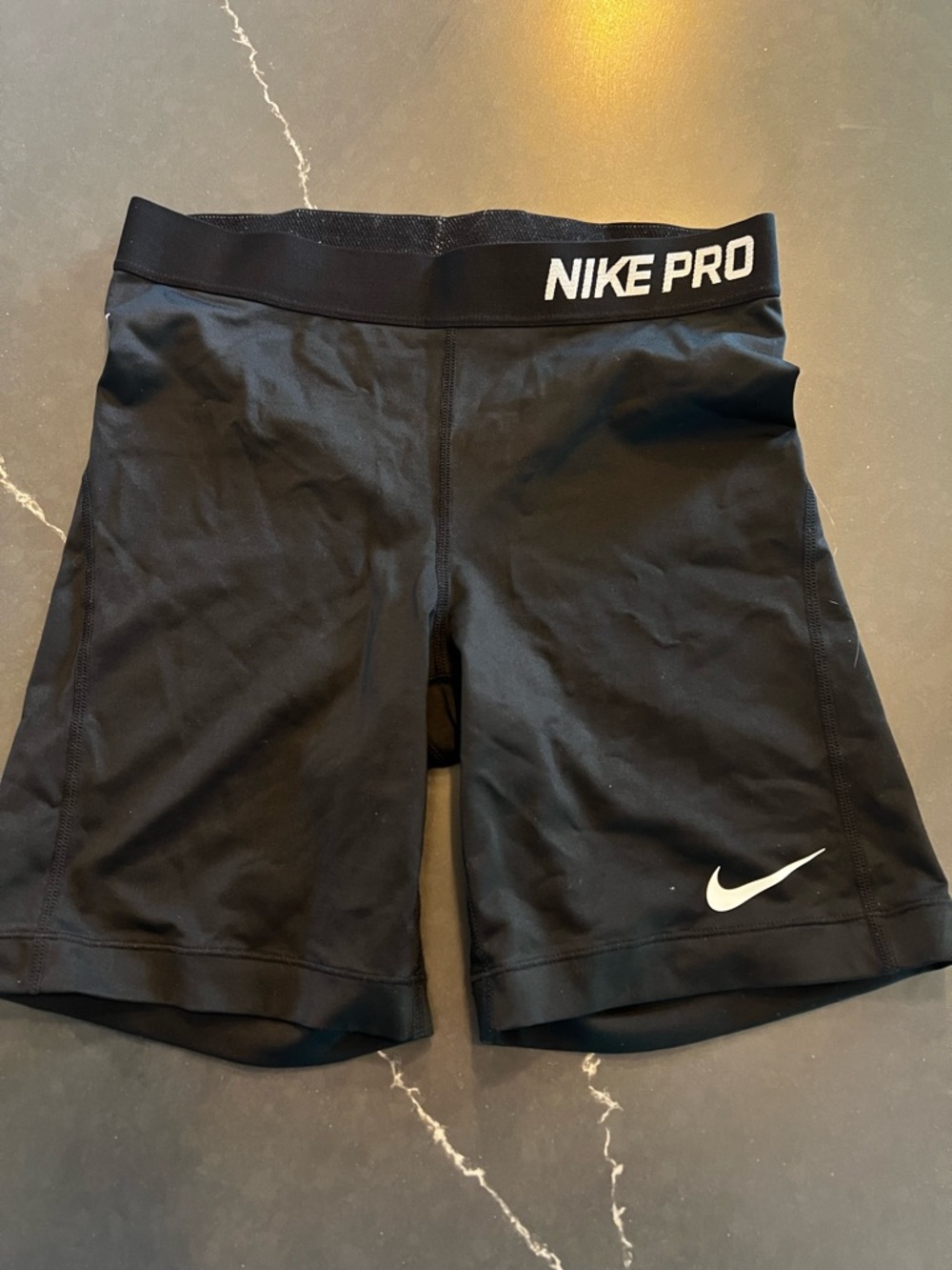 Nike Black Women’s Pro Bike Shorts with White Swoosh